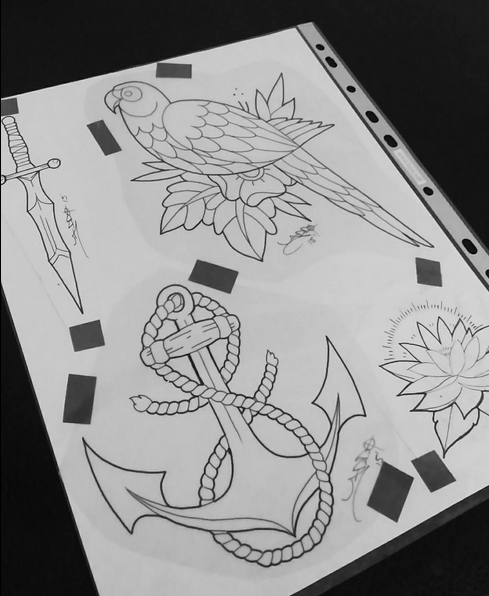 imágen con diseños variados para tatuajes